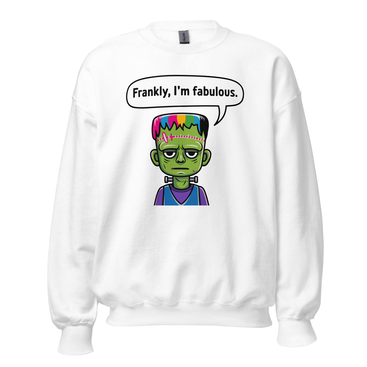Buy Frankly, I'm Fabulous: Frankenstein Sweatshirt Casual Wear for Sale, blending cozy comfort and iconic monster flair.