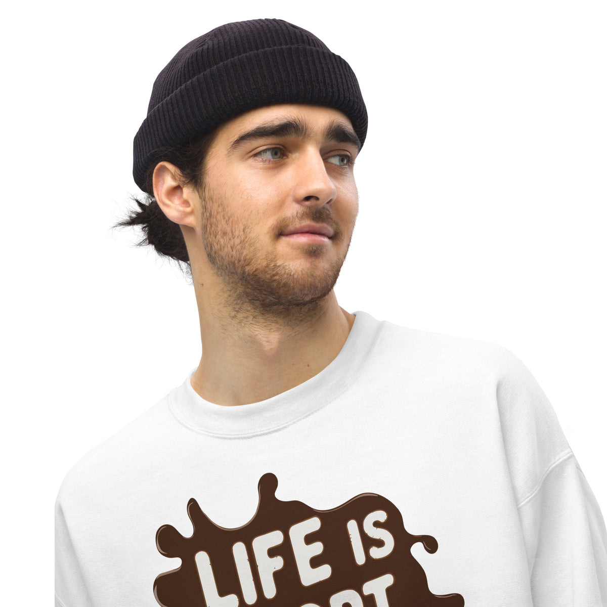 Shop the Life Is Short, Eat Chocolate: Crewneck Sweatshirt for a soft, fun layer that celebrates your love of sweet treats.