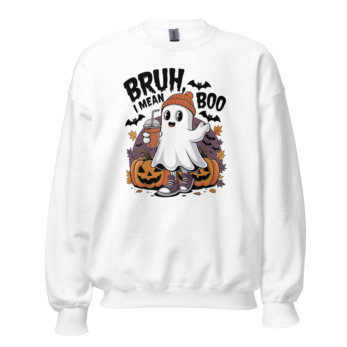 Shop Funny Bruh Mean Boo Halloween Ghost Sweatshirt Festive Wear, a cozy, playful layer for spooky season parties, fall nights, and everyday fun.