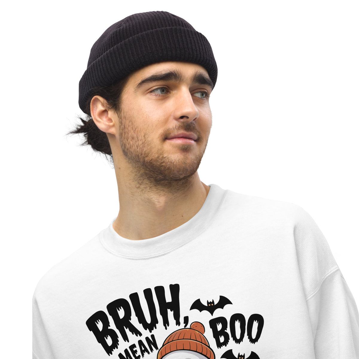 Make spooky season more fun with the Bruh Mean Boo Halloween Ghost Sweatshirt, designed for ghost lovers, Halloween events, and cozy autumn days.