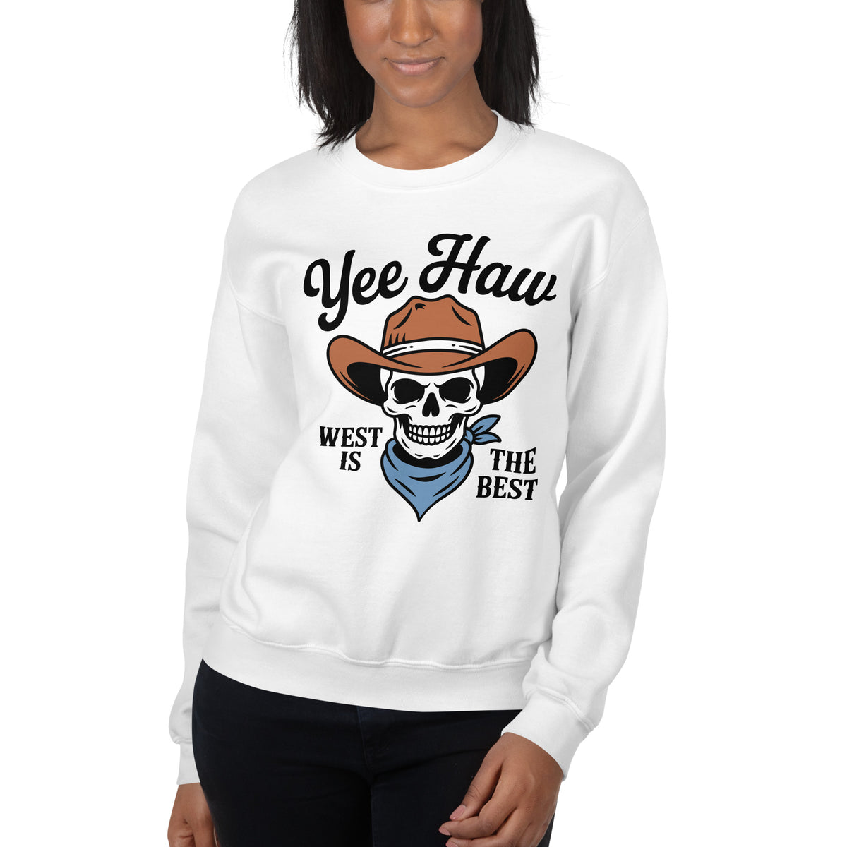 Best Yee Haw West Is the Best Cowboy Skull Sweatshirt blends rugged Western attitude with cozy warmth and a striking skull graphic. Shop today.