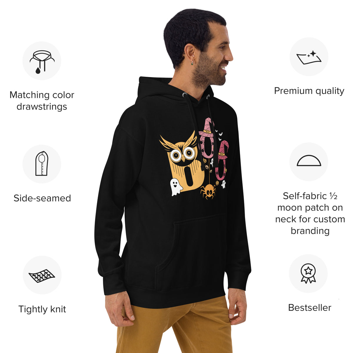Boo Halloween Owl and Witch Hat Graphic Hoodie Casual Wear Celebrate spooky season in comfort with the Boo Halloween Owl and Witch Hat Graphic Hoodie Casual Wear, featuring charming festive artwork. Shop Boo Halloween Owl and Witch Hat Graphic Hoodie Casual Wear for a cozy, festive layer perfect for spooky season and everyday style. Add a playful touch to your fall wardrobe with the Boo Halloween Owl and Witch Hat Graphic Hoodie Casual Wear, made for cozy casual looks.